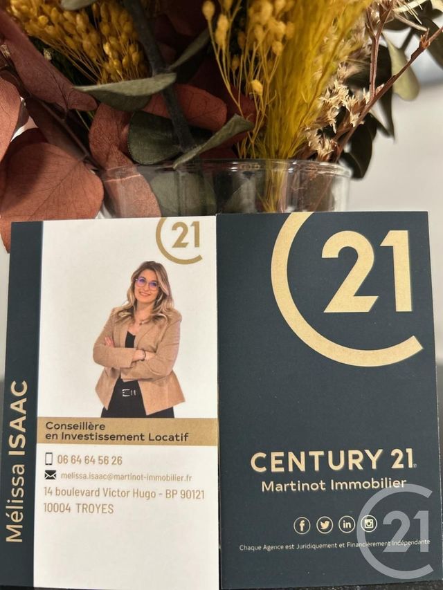 Appartement F2 à louer - 2 pièces - 46.3 m2 - ROMILLY SUR SEINE - 10 - CHAMPAGNE-ARDENNE - Century 21 Martinot Immobilier