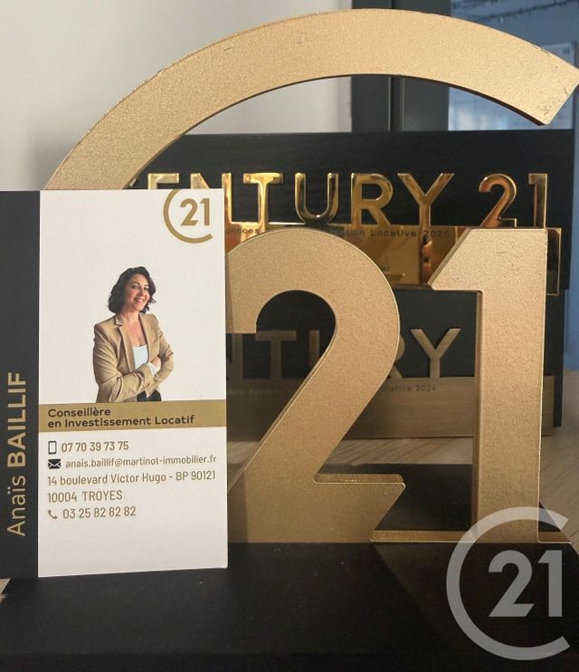 Appartement F2 à louer - 2 pièces - 32.4 m2 - TROYES - 10 - CHAMPAGNE-ARDENNE - Century 21 Martinot Immobilier